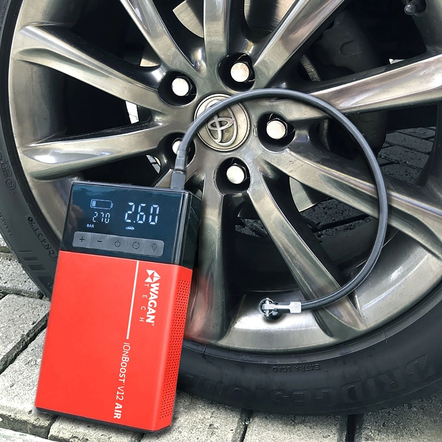 Wagan iOnBoost™ V12 Air is used to inflate vehicle tires.