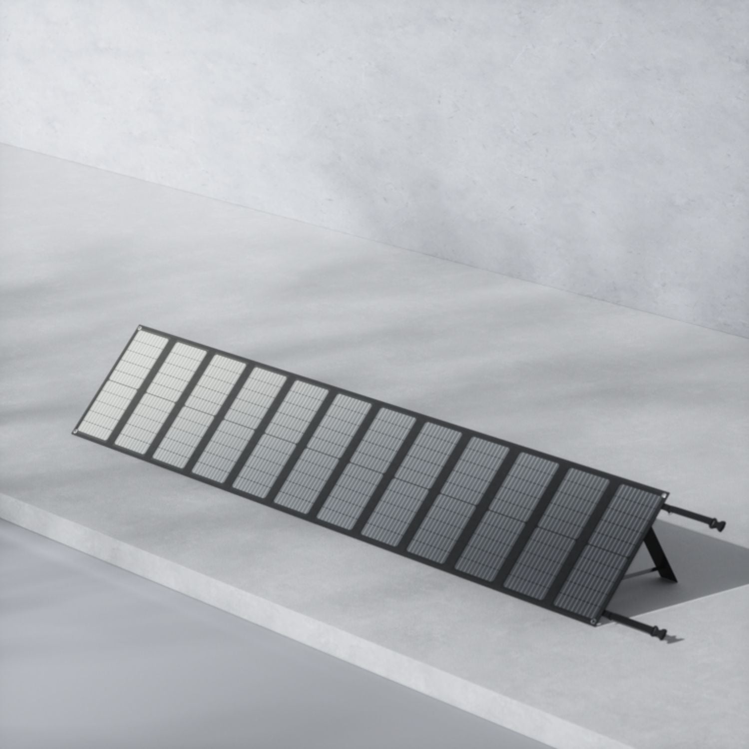 Wide open Arkpax 200W portable solar panel in far view