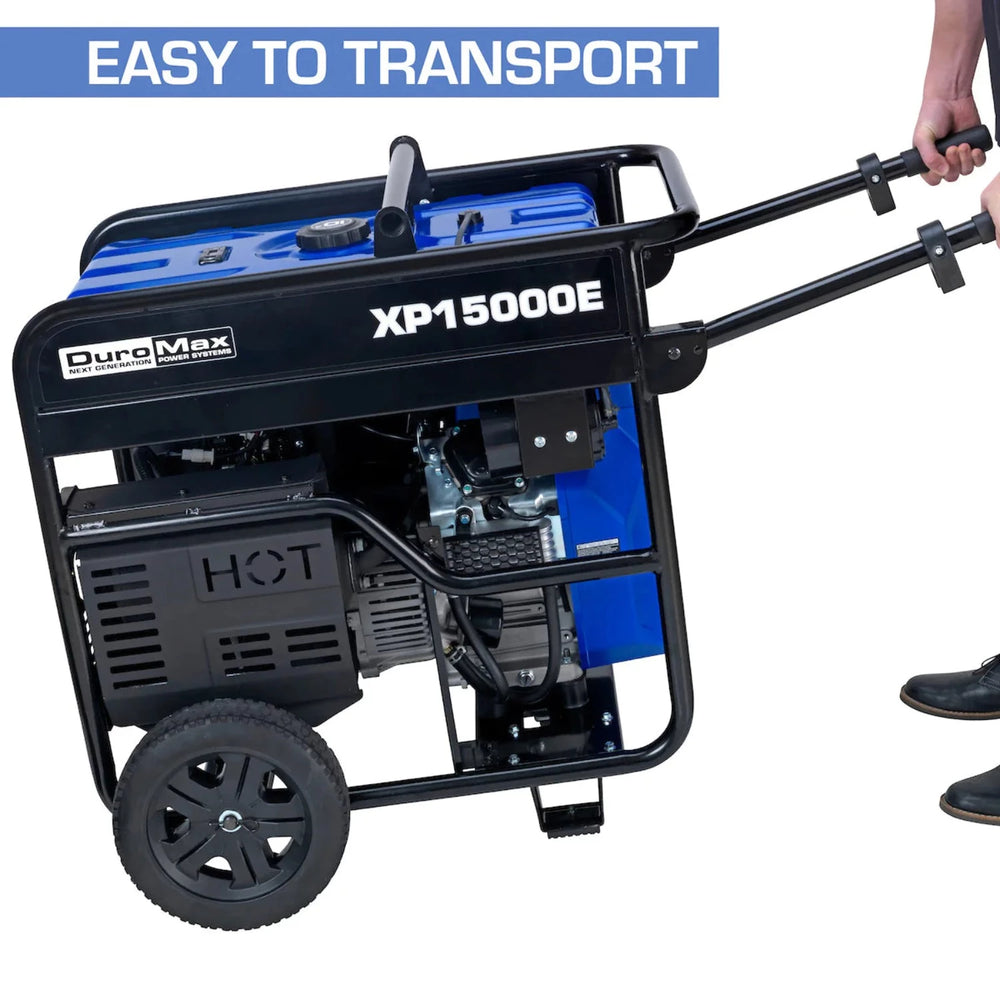 The DuroMax XP15000E Gasoline Portable Generator Is Easy To Transport