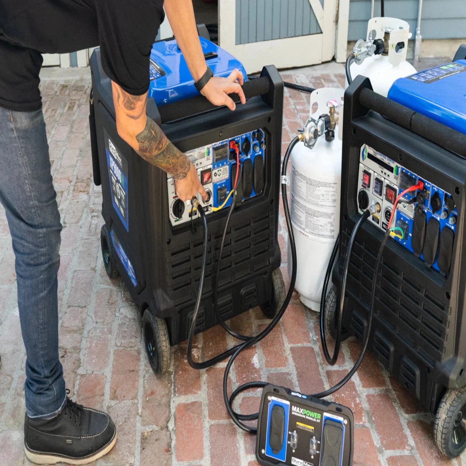 DuroMax XP9000iH Generator Connected by the Parallel Kit