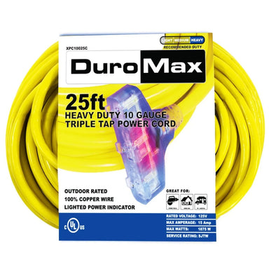 DuroMax 25-Foot 10 Gauge Triple Tap Extension Power Cord