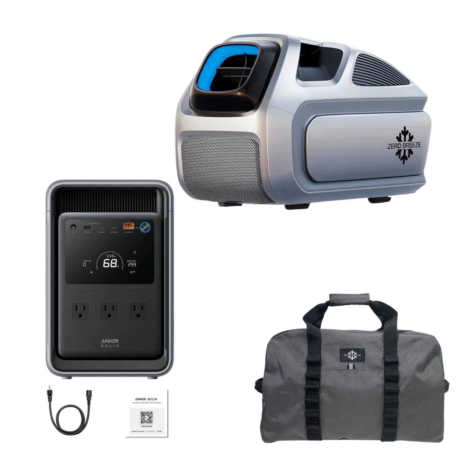 ZERO BREEZE Mark 3 With Anker SOLIX S2000 Power Station And Free Carry Bag