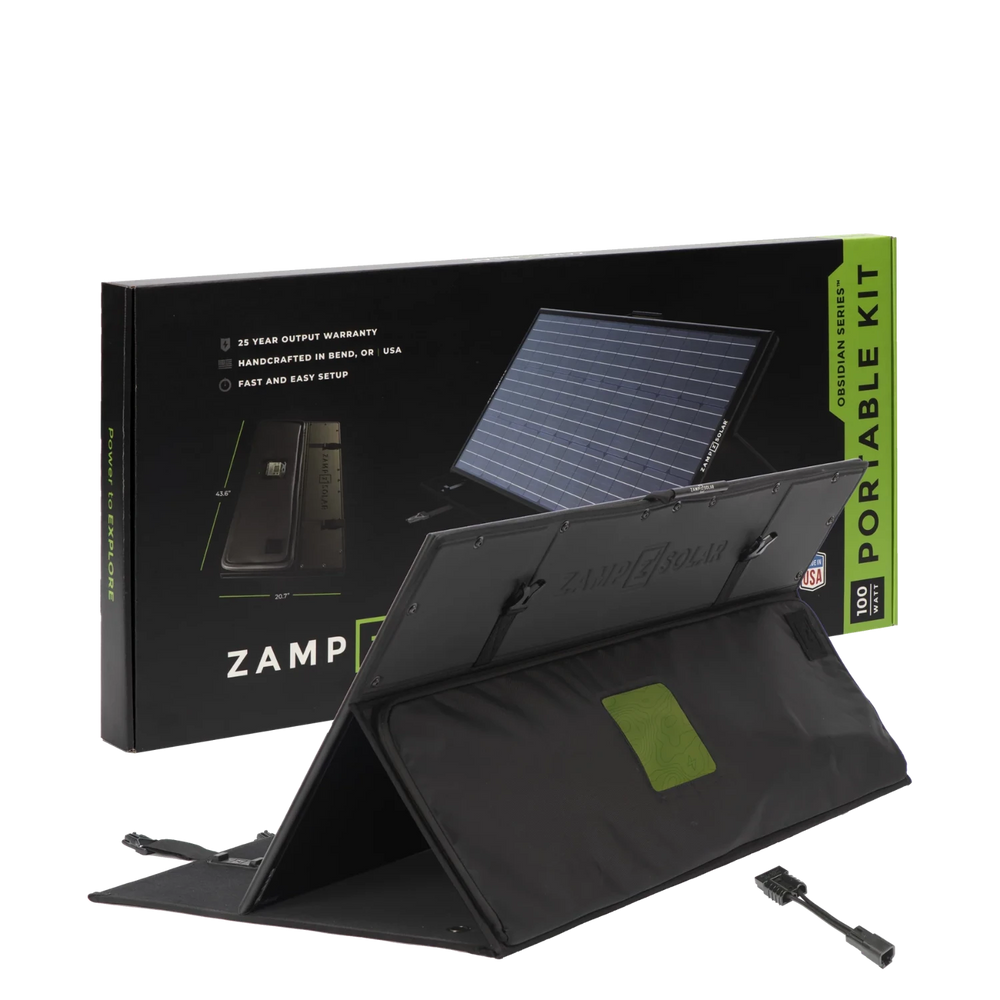 Zamp Solar OBSIDIAN® SERIES 100 Watt Dometic PLB40 Charging Kit (No Charge Controller Included)