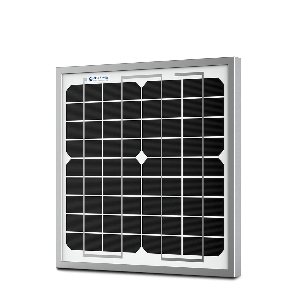 ACOPower 10W Monocrystalline Solar Panel for 12V Battery Charging