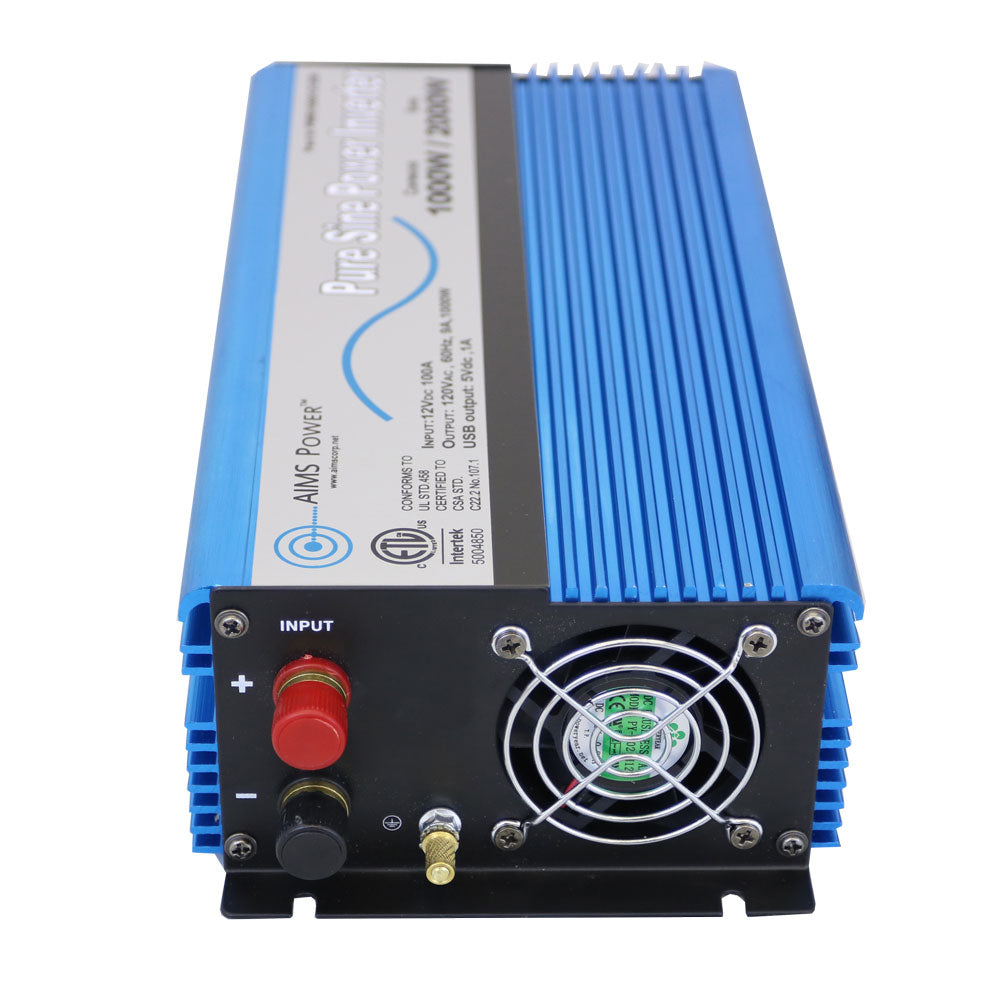 AIMS Power 1000W 12V Pure Sine Power Inverter Side View