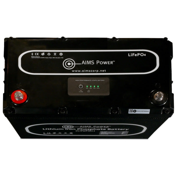 AIMS Power 12V 104Ah LiFeP04 Battery Top View