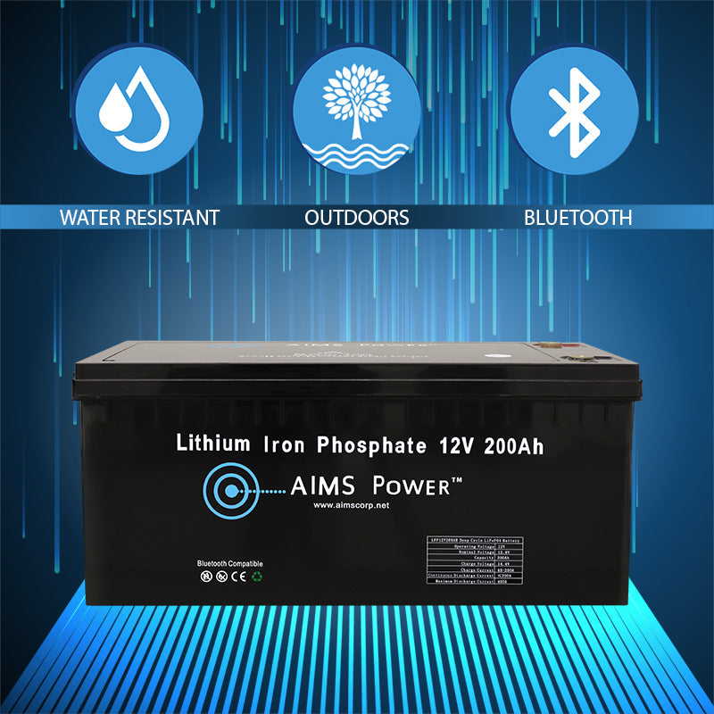 AIMS Power 12 Volt 200A Lithium Iron Phosphate Battery