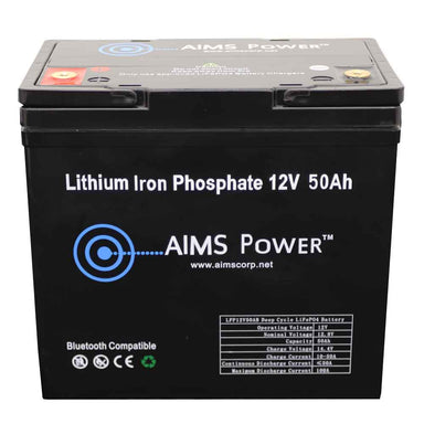 AIMS Power 12 Volt 50A Lithium Iron Phosphate Battery