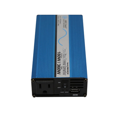 AIMS Power 180 Watt 12 Volt Pure Sine Power Inverter Top and Side View