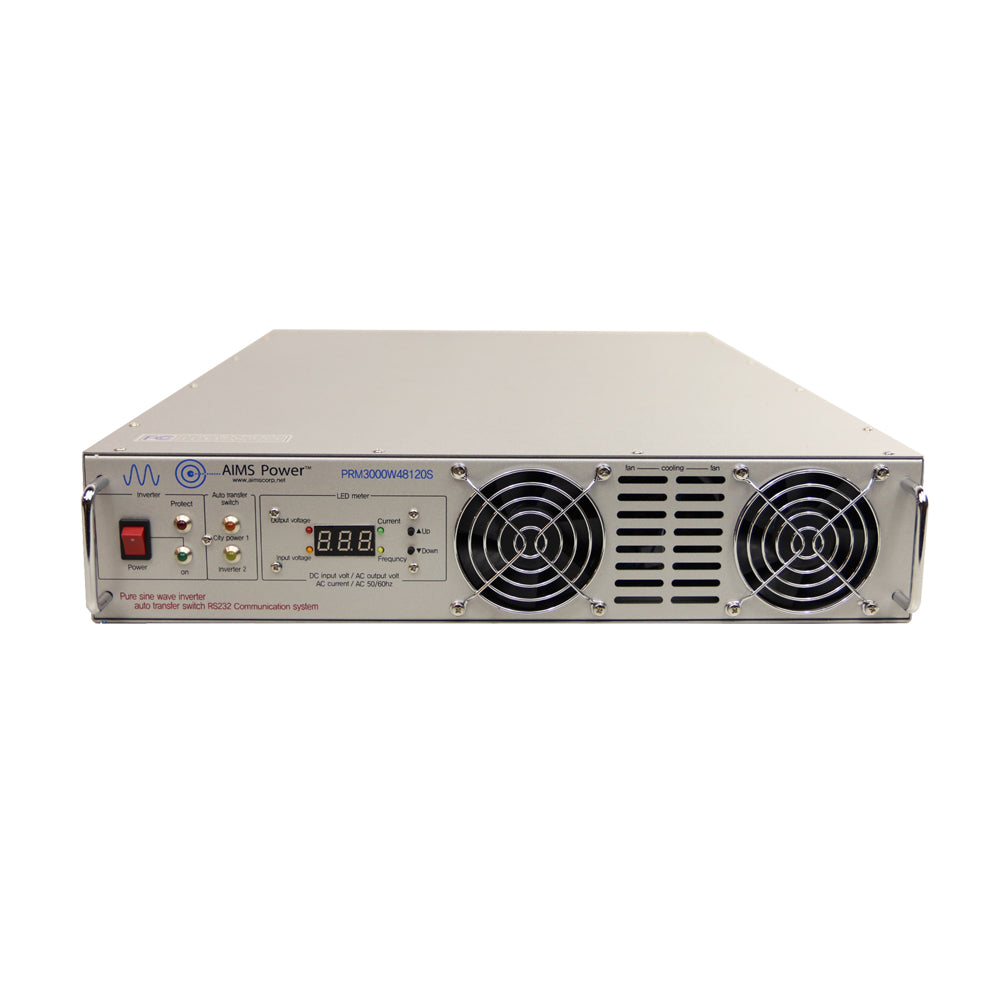 AIMS Power 3000 Watt 24 Volt Rack Mount Pure Sine Inverter Front View