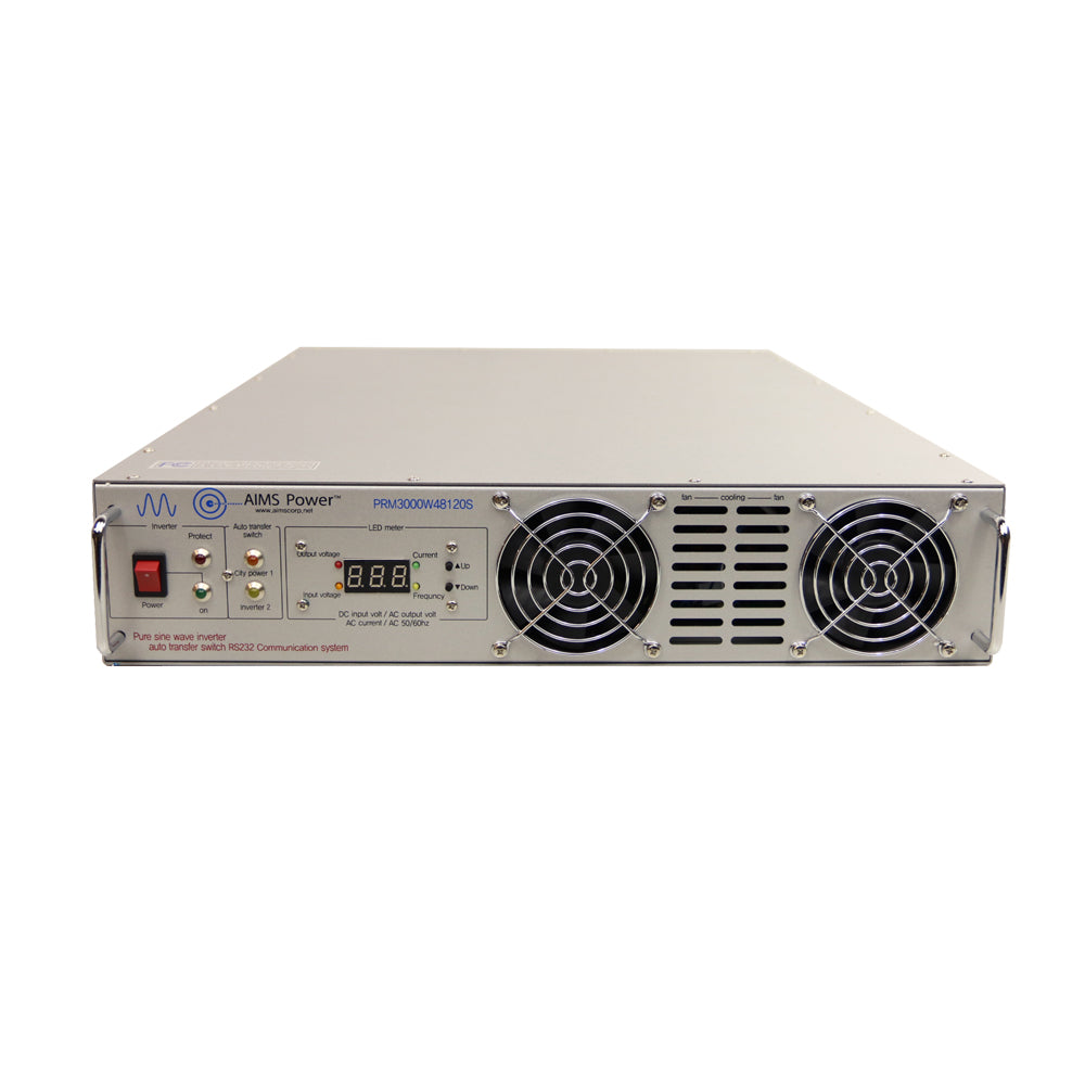 AIMS Power 3000 Watt 48 Volt Rack Mount Pure Sine Inverter Front View