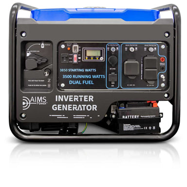 AIMS Power 3850 Watt Portable Dual Fuel Inverter Generator Manual Front View