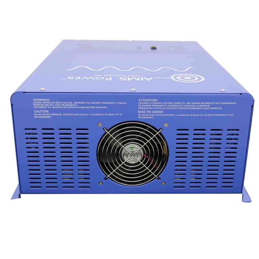 AIMS Power 6000W 24V Pure Sine Inverter Charger - Split Phase 120/240V With 80A Charger & Transfer Switch