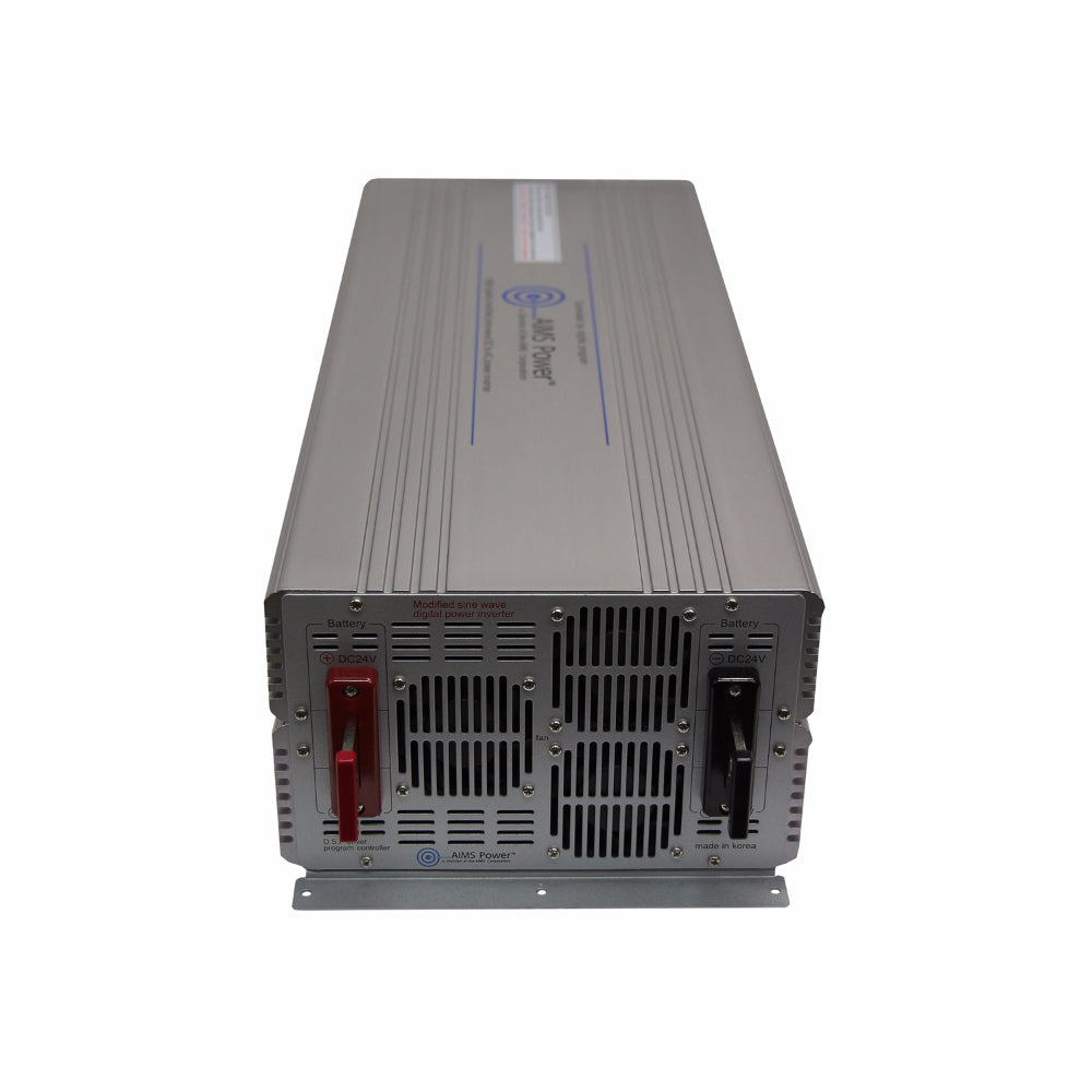 AIMS Power 7000 Watt 12 Volt Industrial Grade Modified Sine Power Inverter Top & Side View