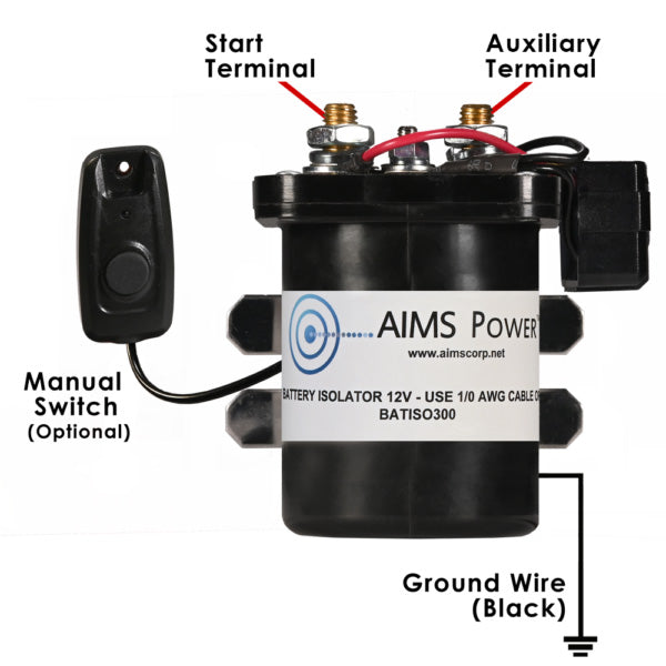 AIMS Power Automatic Dual Battery Sensing Isolator 300 Amp