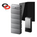 Anker SOLIX E10 Automatic Home Backup Kit with five batteries, eight 440W rigid solar panels and a Rich Solar panel extension cable