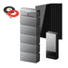 Anker SOLIX E10 Automatic Home Backup Kit with five batteries, six 440W rigid solar panels and a Rich Solar panel extension cable