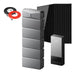 Anker SOLIX E10 Automatic Home Backup Kit with five batteries, ten 440W rigid solar panels and a Rich Solar panel extension cable