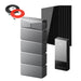 Anker SOLIX E10 Automatic Home Backup Kit with four batteries, six 440W rigid solar panels and a Rich Solar panel extension cable