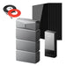 Anker SOLIX E10 Automatic Home Backup Kit with three batteries, eight 440W rigid solar panels and a Rich Solar panel extension cable