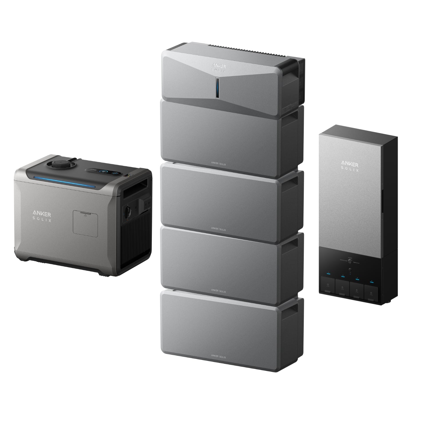 Anker SOLIX E10 Infinite Home Backup Kit with four batteries