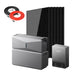 Anker SOLIX E10 Manual Home Backup Kit with one battery, six 440W rigid solar panels and a Rich Solar panel extension cable