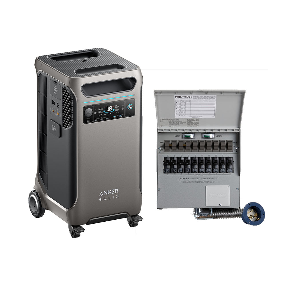 6000W AC Output with 120V/240V Anker SOLIX F3800 3840Wh Portable Power Station + Home Backup Kit, 1.8H to 80% charge