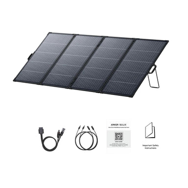 Anker SOLIX PS400 bifacial portable solar panel with kickstand and included cables