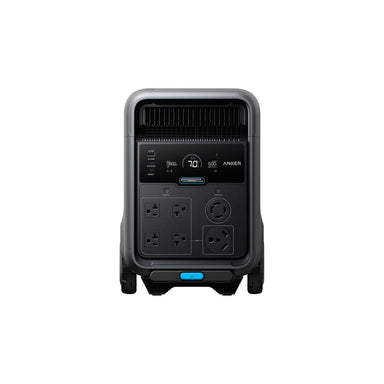 Anker SOLIX S5000 front panel with four NEMA 5-20R outlets plus TT-30R and L14-30R outlets
