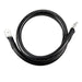 Black 4/0 AWG battery cable coiled with ring lugs and heat-shrink on both ends
