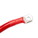 Close-up of a ring terminal lug and red heat-shrink on the 4/0 AWG cable