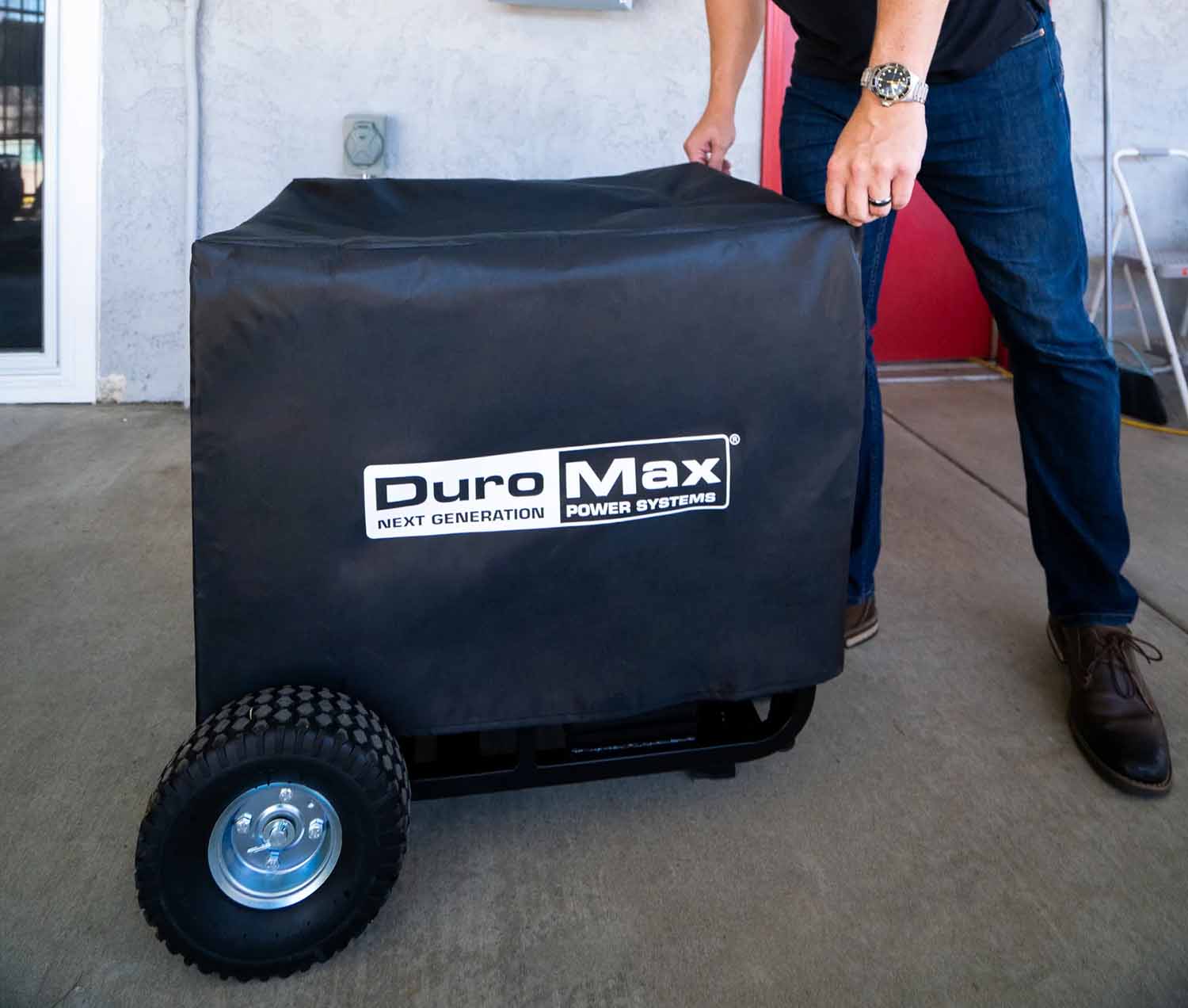DuroMax Large Weather Resistant Portable Generator Cover Outdoors