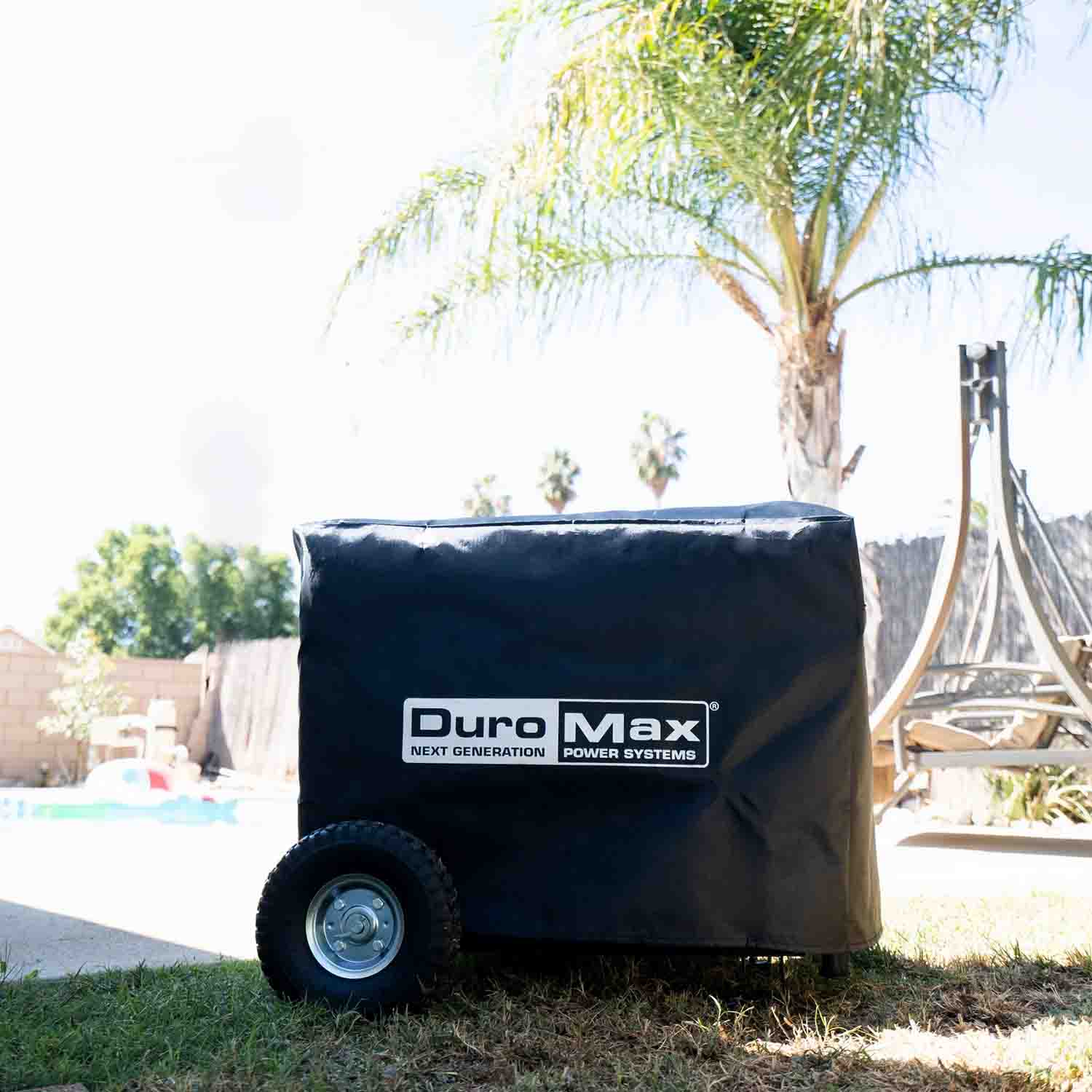 DuroMax Small Weather Resistant Portable Generator Cover Outdoors