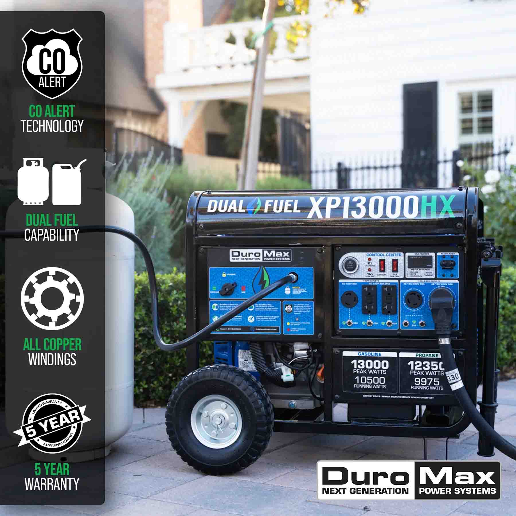 DuroMax XP13000HX Dual Fuel Portable Generator Features