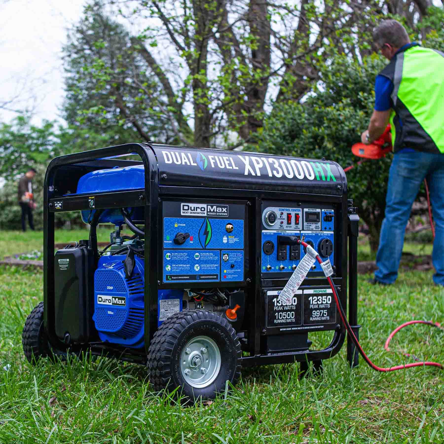 DuroMax XP13000HX Dual Fuel Portable Generator Outdoors