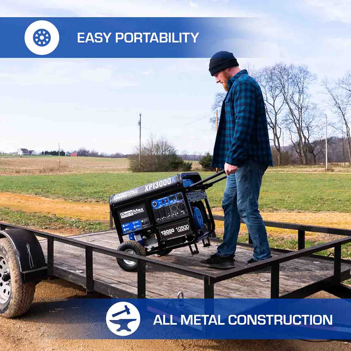 DuroMax XP13000X Generator Has All Metal Construction And Is Easily Portable