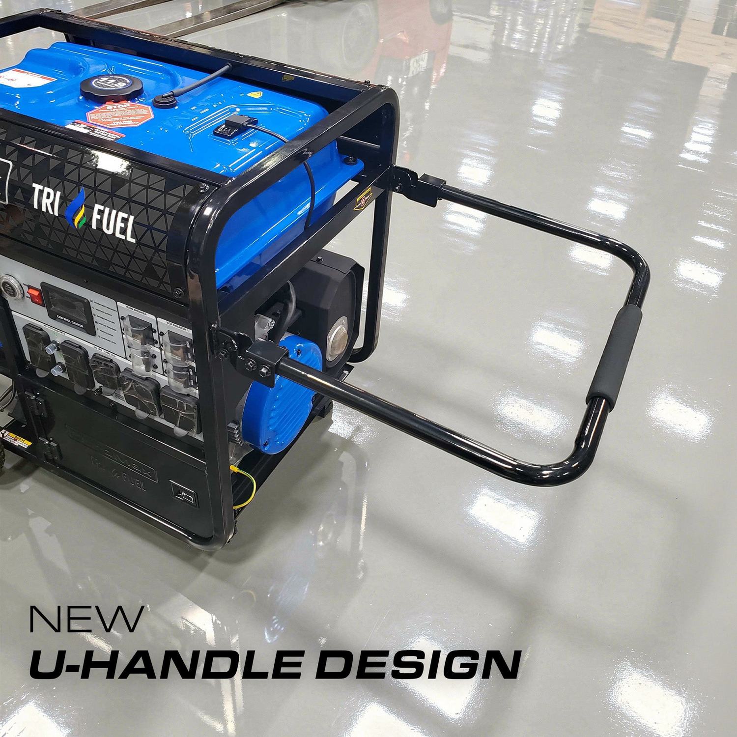 DuroMax XP13750HXT U-handle for rolling the generator