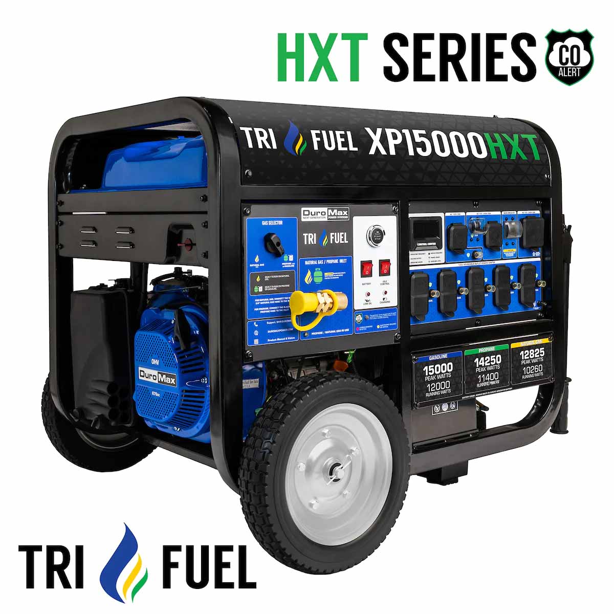 DuroMax XP15000HXT Electric Start Tri-Fuel Portable Generator