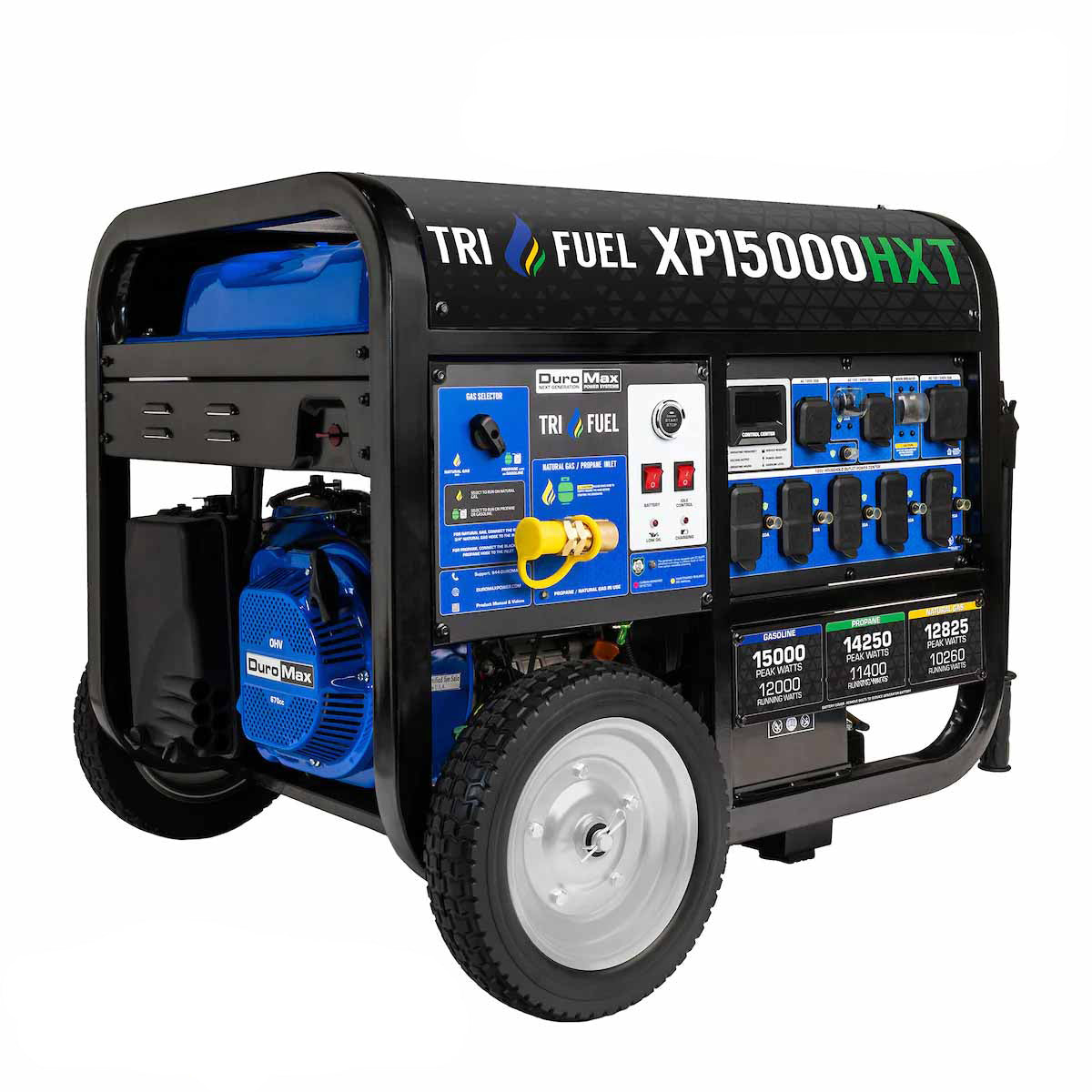 DuroMax XP15000HXT Tri-Fuel 12000W/15000W Portable Generator