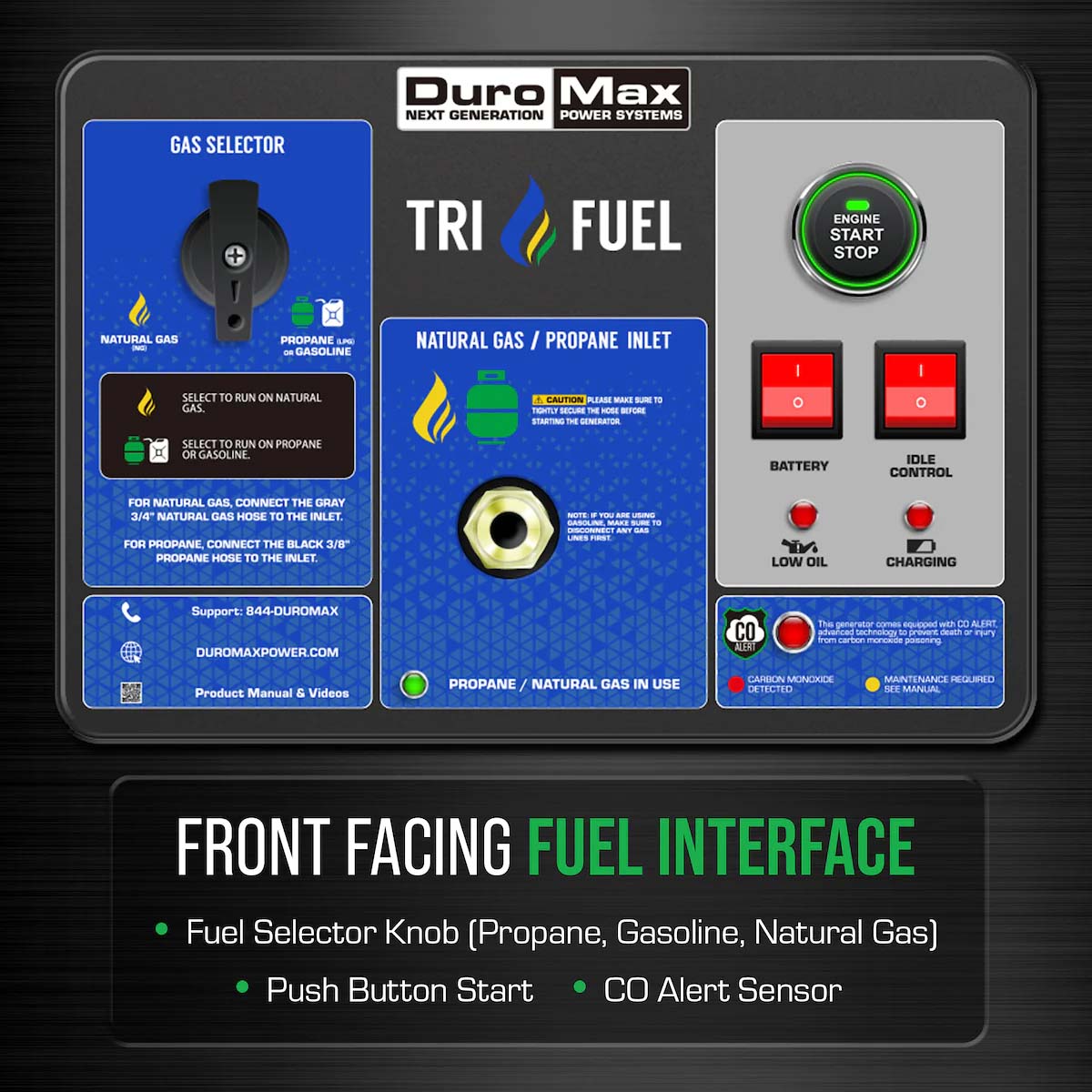 DuroMax XP15000HXT Front-Facing Fuel Interface