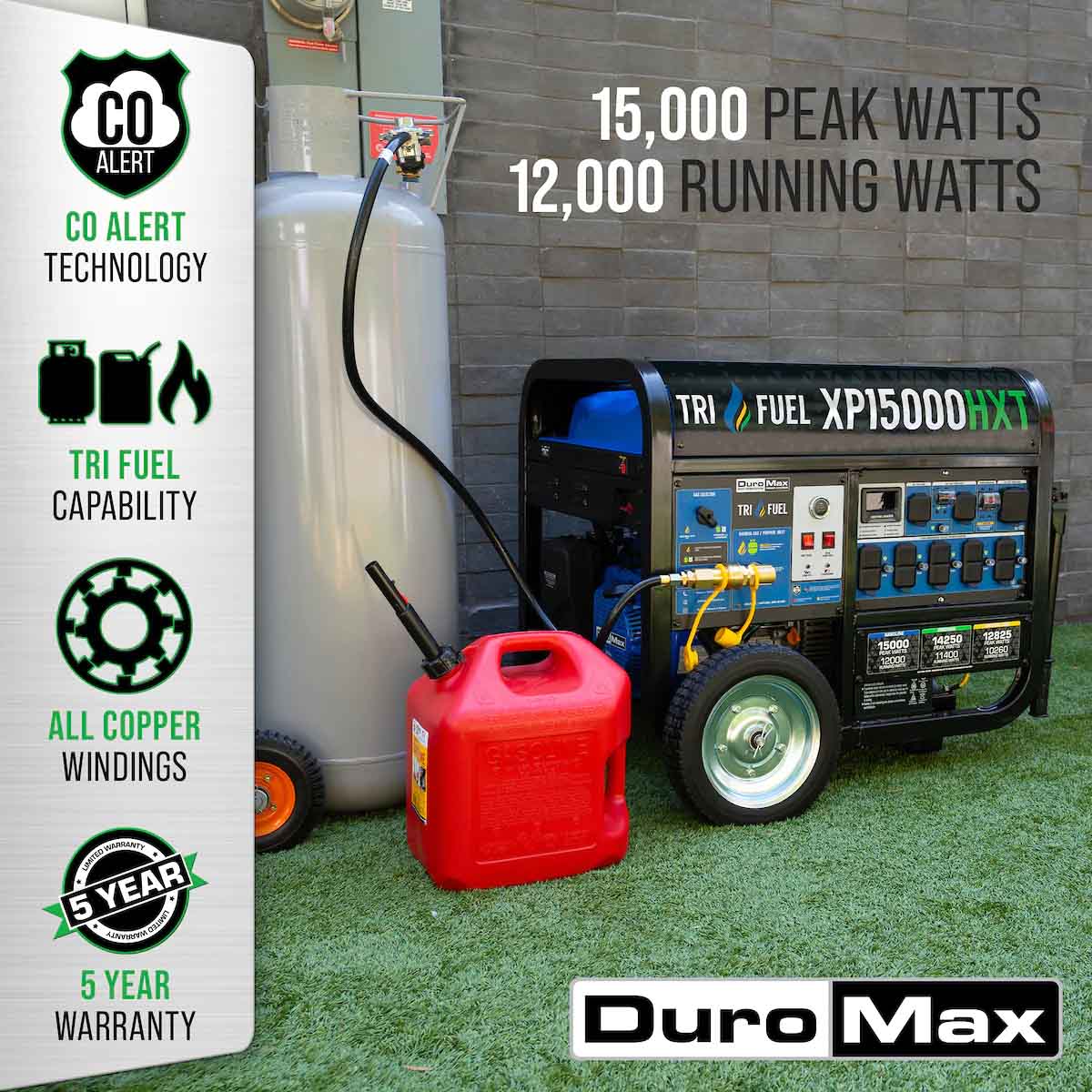 DuroMax XP15000HXT Generator Features 12,000 Running Watts And 15,000 Peak Watts
