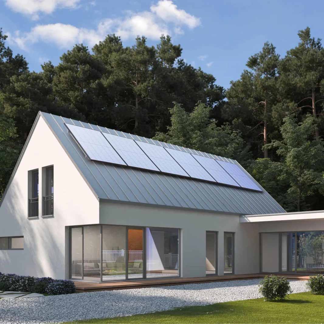 EcoFlow 400W Rigid Solar Panels On The Roof Of A Home