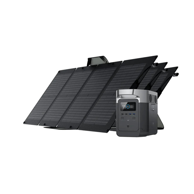 EcoFlow DELTA Max 2000 + 110W Portable Solar Panel Bundle With Three Panels