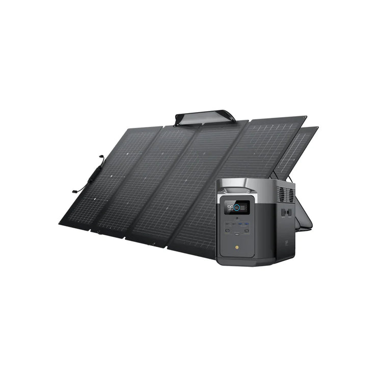 EcoFlow DELTA Max 2000 + 220W Bifacial Portable Solar Panel Bundle With Two Panels