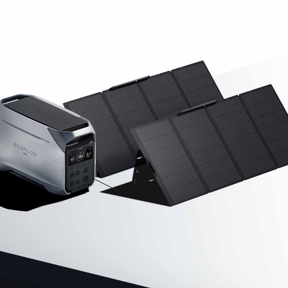 EcoFlow DELTA Pro 3 Charged By Two 400W Portable Solar Panels