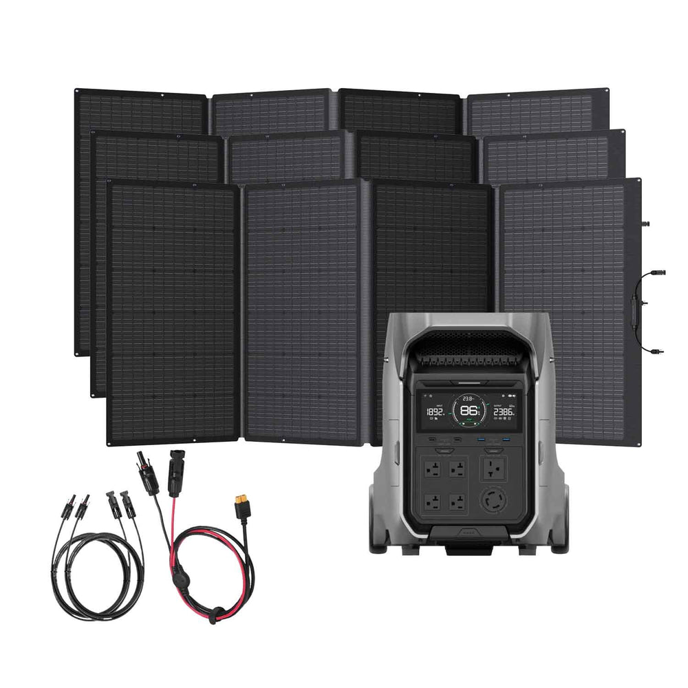 EcoFlow DELTA Pro 3 Portable Solar Kit With Three 400W Portable Solar Panels