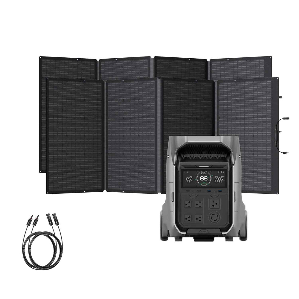 EcoFlow DELTA Pro 3 Portable Solar Kit With Two 400W Portable Solar Panels