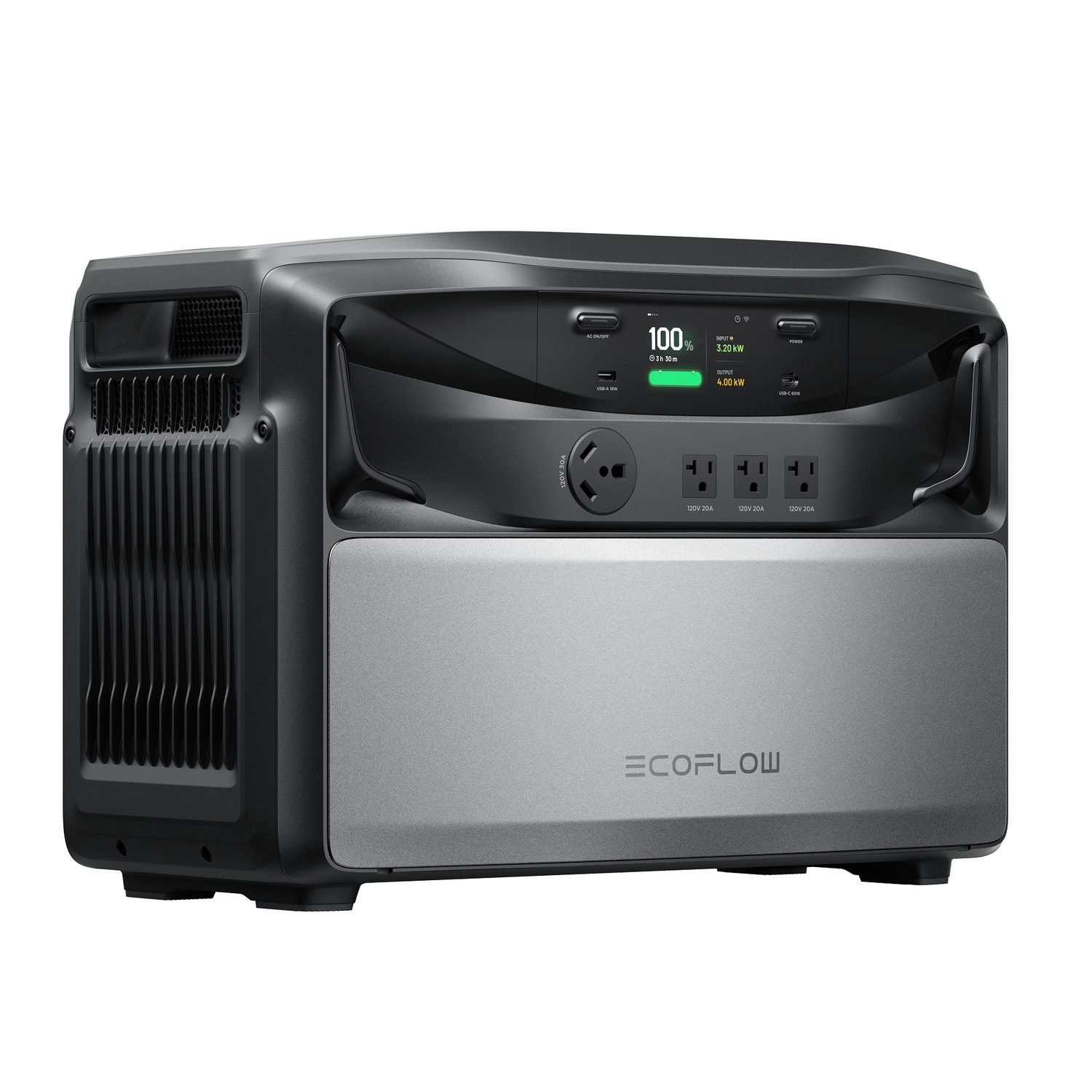 EcoFlow TITAN 5000 Classic angled front view showing the side ventilation grille