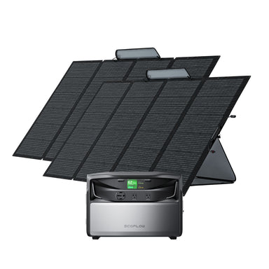 EcoFlow TITAN 5000 Plus Whole-Home Battery Backup with 1 battery and two EcoFlow 400W Portable Solar Panels