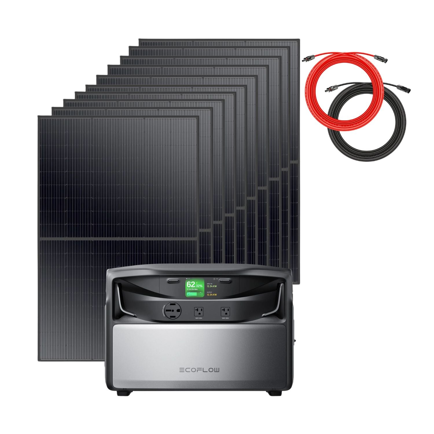 EcoFlow TITAN 5000 Plus Whole-Home Battery Backup with 1 battery, ten Rich Solar 400W Solar Panels and a Rich Solar 50 ft Cable Set